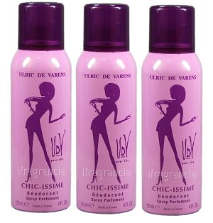 Kit 3 Desodorantes UDV Chic-Issime Pour Elle Feminino 125ml