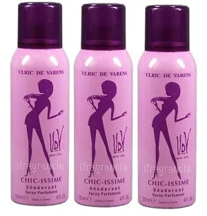Kit 3 Desodorantes UDV Chic-Issime Pour Elle Feminino 125ml