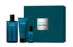 Kit Davidoff Cool Water + Shower Gel + Mini 15ml - Perfume Importado Masculino - Eau De Toilette